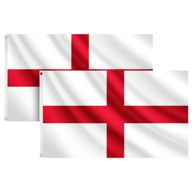 COCOSY Pack of 2 England Flag - 90 x 150 cm 100% Polyester England Flag with Brass Eyelets - Weatherproof & Durable ENG England Flag for Sports & Celebrations