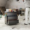 Reemoon 35" H Metal Garage Storage Cabinet with Wheels,3 Drawers