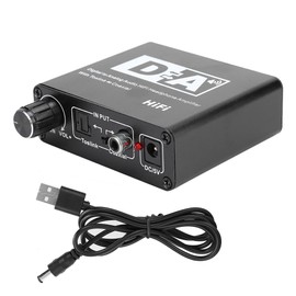 Digital Fiber Coaxial to Analog Audio Decoder Digital to Left and Right Channel Converter