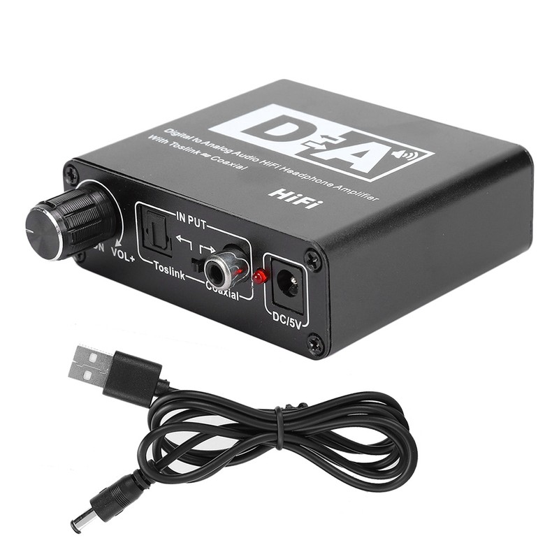 Digital Fiber Coaxial to Analog Audio Decoder Digital to Left