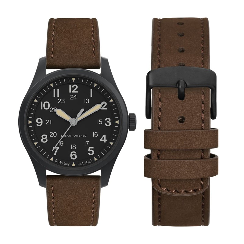 WOCCI 22mm Retro Leather Watch Band for Men and Women,