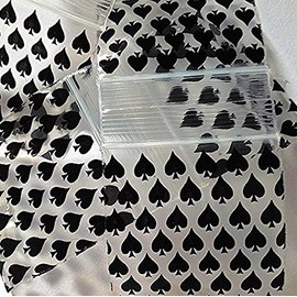 1000-2" x 2" 2020 Black Spades Zipper Lock Baggies Craft Resealable Plastic Baggy 2 Mil Zipper Poly Bags