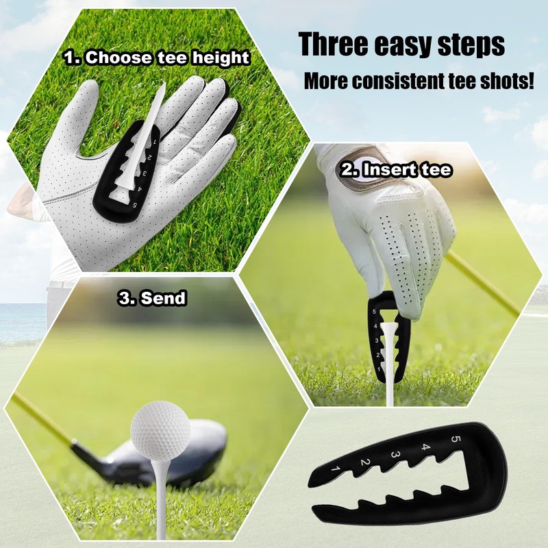 Adjustable Golf Tee Height Tool, 5 Settings Adjuster Lightweight Plastic