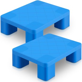 Briwooody 2 Pcs Plastic Pallet Waterproof Storage Pad Lightweight Wear Resistant Basement Pallet for Cargo Cartons Oil Drums Racks Outdoor Grid Indoor Floor Supermarket (23.6 x 15.8 x 4.7 Inch)