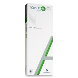 ConvaTec 3860368 Aquacel Ag+ Extra Dressing, 4 cm Width, 20 cm Length (Pack of 10)