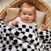 Checkered Baby Blanket Neutral Ultra Soft Baby Blanket Fuzzy Cozy