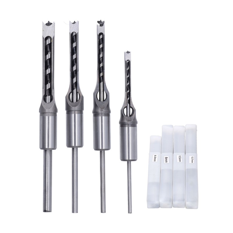 4PCS Woodworking Square Drill Bits Set HSS Wear Resistant 1/4in