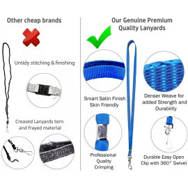Stationery King 10 Durably Woven Lanyards Premium Quality, Smoothly Finished for Skin-Friendly