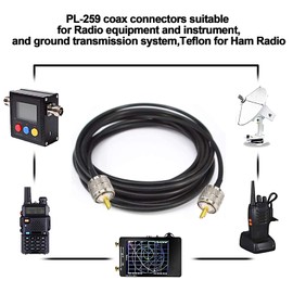 onelinkmore PL259 Coax Connectors PL259 UHF Male Solder Coax Connectors with Reducer Low Loss RF Adapter for RG8X RG8 Coaxial Coax Cable Pack of 5…