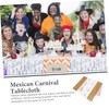 CHILDWEET Mexican Party Tablecloth Carnival Decorative Table Runner PVC Table
