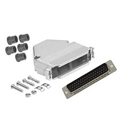 CompuCablePlusUSA.com Best DB50 Male Solder Cup Connector Complete DIY Kit Includes Solder Cup Connector, Metal Hood, Strain Relief Grommets, and Screws. (DB50 Male)