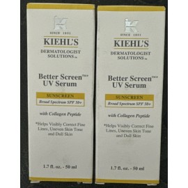 Kiehl's Kiehls Better Screen UV Serum Sunscreen SPF50+ 1.7oz Full-Size See Box. Set Of 2