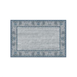 RUGGABLE Washable Area Rug – Zinnia Blue 2x3, Stain-Resistant, Non-Slip with Cushioned Pad – Small Machine Washable Rugs for Living Room, Bedroom, Hallway, Entryway & Bathroom