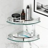 WAKLOND Bathroom Shelves, Glass Shelf Wall Mounted Glass Corner Shower