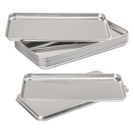 Paquete de 10 bandejas quirúrgicas rectangulares de acero inoxidable, bandeja quirúrgica de 10.4 x 6 pulgadas, bandejas médicas de acero inoxidable pa