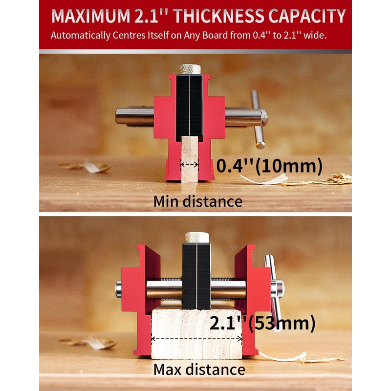 DAYDOOR 2.1" Self Centering Dowel Jig, Universal Capacity Doweling Jig