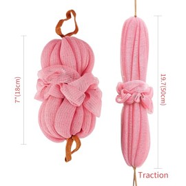 Esponjas Trenzadas Elásticas Baño Ducha Largas Tipo Puf Rosa Morado Unidad Paquete