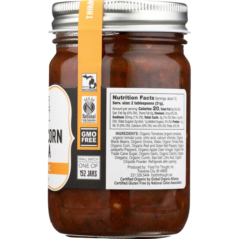 FOOD FOR THOUGHT Organic Bean & Corn Salsa, 13 OZ