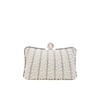 Zweig & Ewigkeit Elegant Silver Pearl Rhinestone Clutch Bag, White