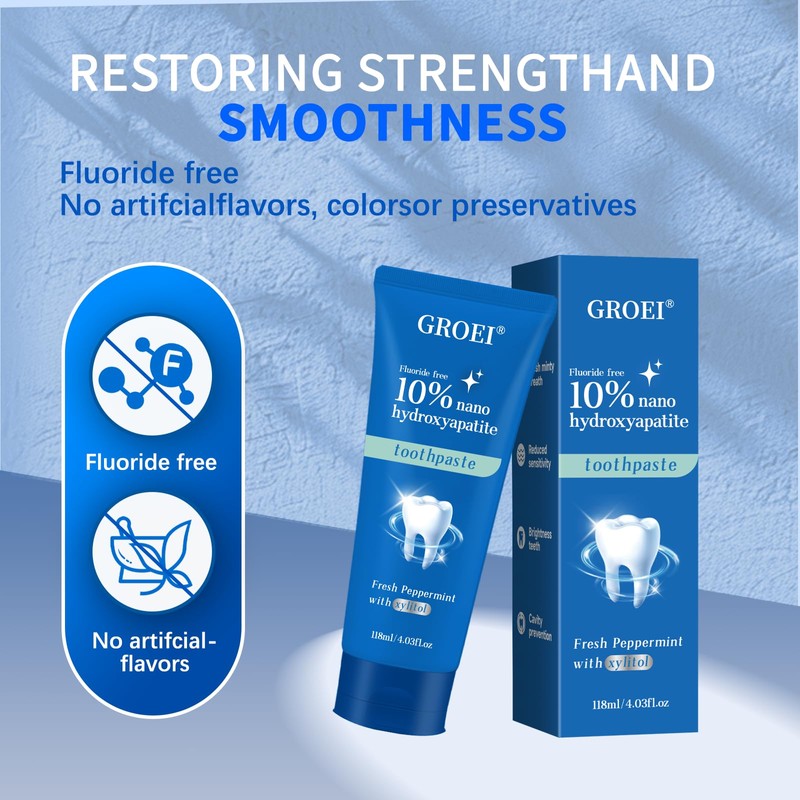 10% Hydroxyapatite Toothpaste for Sensitive Teeth｜Nano-Hydroxyapatite Toothpastes for Restore, Strengthen