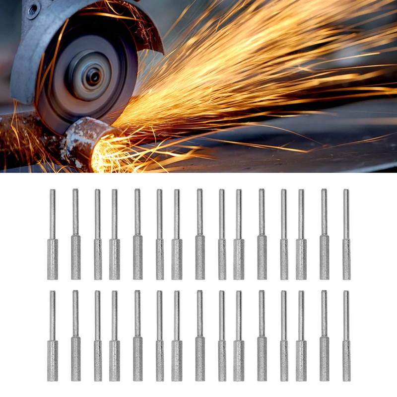 30Pcs Chainsaw Sharpener Stone 4.0mm 4.8mm 5.5mm Emery Grinding File