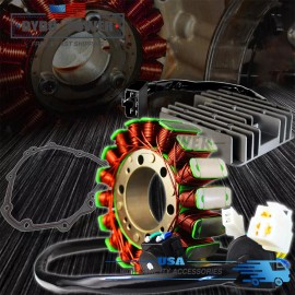 Cahuczlhoz For 99-07 HAYABUSA GSX-1300 MAGNETO COIL STATOR+VOLTAGE RECTIFIER ASSY+GASKET