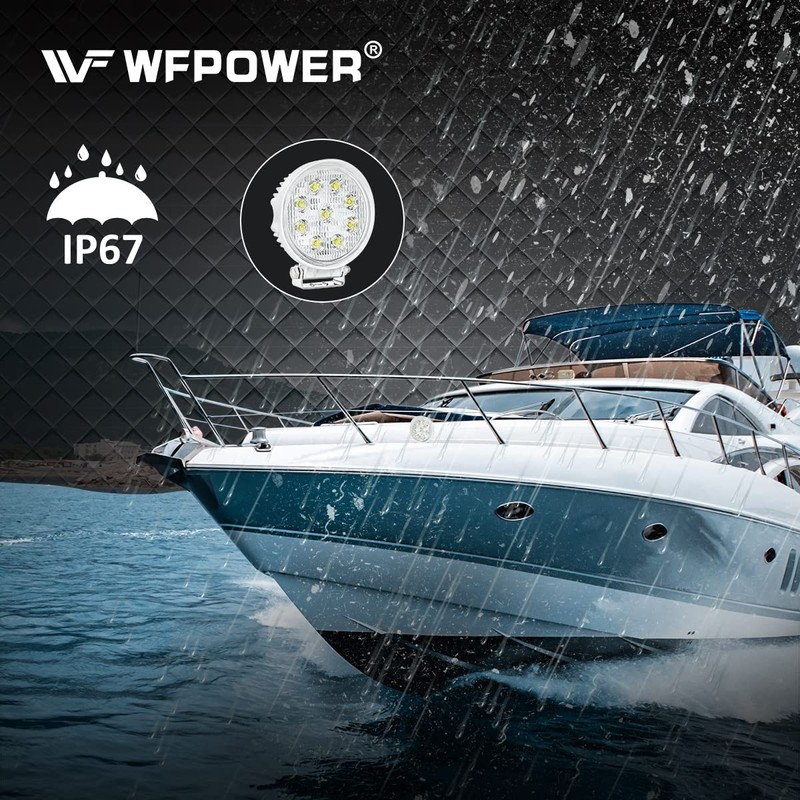 WFPOWER Boat Light 2 Pack, LED Marine Spotlights Waterproof, Deck