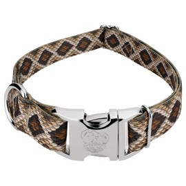 Country Brook Petz - Premium Rattlesnake Dog Collar - Animal Prints Collection Featuring Wild Designs (1 Inch, Large)