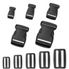 zeyedemo 20 Set Release Buckle Clips Rucksack Clips Tri-Glide Slides