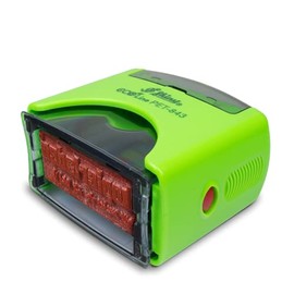 Shiny ECOline PET-843 Stamp with Your Own Text and Logo – 47 x 18 mm, up to 4 Lines – Stamp Made from Recycled Plastics