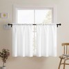 Home Queen White Waffle Bathroom Window Curtains, Water Repellent Rod