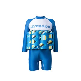 SKY-ST Traje de baño flotante de una pieza para bebés y niños, FPS 50+azul, 5-6X