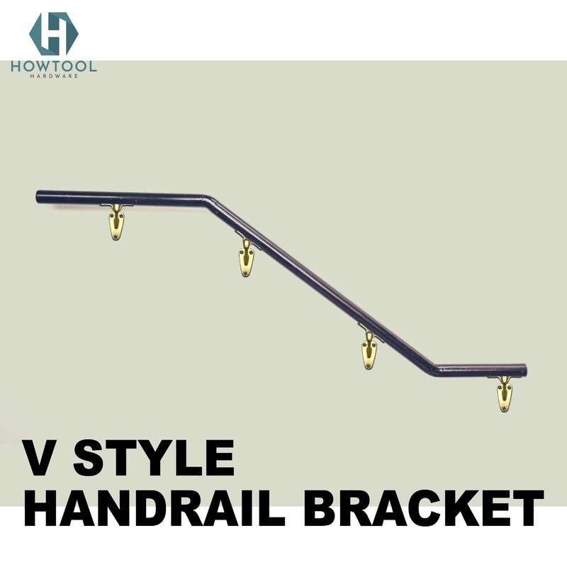 Handrail Bracket Extended Neck Design Brass, 2 Pack | HOWTOOL