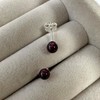 Sterling Silver & 4mm Garnet Stone Stud Earrings