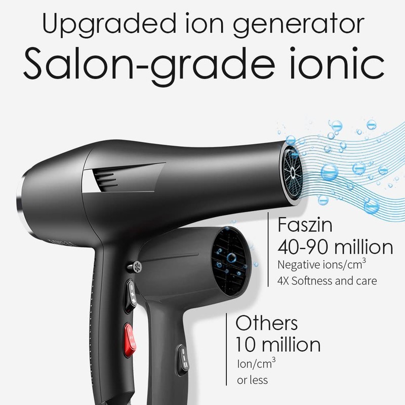 Faszin Ionic Salon Hair Dryer, Professional Blow Dryer AC Motor
