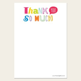 Dotty about Paper Typography - Thank You Notelet, Perfect for Kids Birthdays, Christmas Stationery, Occasions, Letter Writing, Celebrations Pack of 20 - Envelopes Included (28 0001)