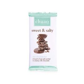 Chuao Chocolatier Sweet & Salty Milk Chocolate Mini Bars | Gourmet Chocolate Sea Salt European No Preservatives | For Gift Baskets, Christmas, Valentines Day, Gifts for Women, Men | 100 Pack