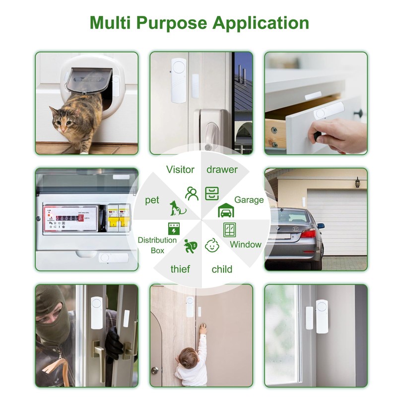 Door Window Alarm, 90dB Door Alarms Sensor for Kids Safety,