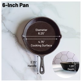 Backcountry Iron 6-1/2 Inch Round Small Pre-Seasoned Cast Iron Skillet