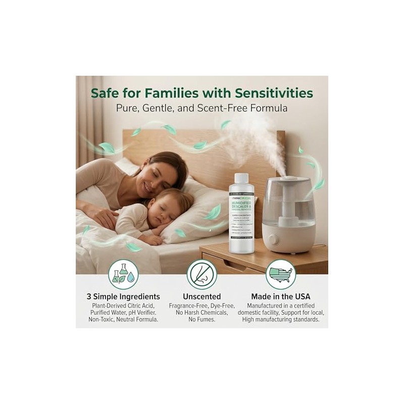 Think Crucial Humidifier Descaler – Effective White Dust Removal