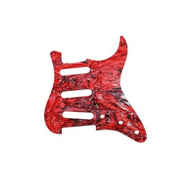 Guyker 11 Hole S/S/S Guitar Pickguard, Modern Resin Strat ST Style SSS Pick Guard Scratch Back Plate Cover for Electric Guitar Replacement Part, PG003 Red
