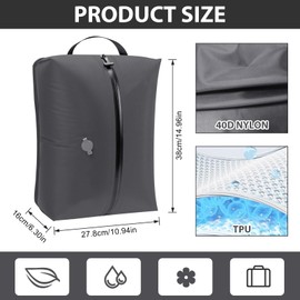 Vacuum Bags for Travel, TPU Vacuum Bags with Airtight Valve, Reusable Compression Bags, Vacuum Bags for Suitcases and Backpack, Lightweight and Durable, 1 PC + Pump