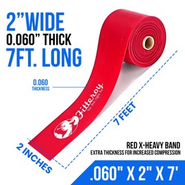 Fitteroy Floss Compression Band for Mobility and WOD Recovery Through Muscle Compression, Tack, and Flossing 2 Rolls Red