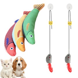 FveVqe 3Pcs Catnip Toys for Cats and 2 Pack Cat Toys for Indoor Cats Adult, Cat Toys Exercising and Boredom Relief, Interactive and Durable Cat Nip Toys Interactive Toy(Multicolored)