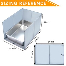 Cat Litter Box Enclosure with Splash Guard & Anti-Leak Design – Large Litter Pan Shield, Cat Litter Mat Removable & Easy-Clean Surfaces (Size : 24"L×17.5"W×16"H)