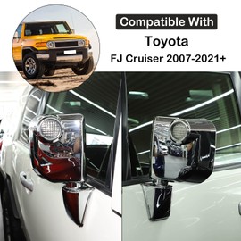6Pcs Rear View Mirror Outside Housing Wing Mirror Cover Cap Compatible Toyot@ FJ Cruiser 2007-2021 Aunginsy Auto Rearview Protection Cover Mirror Cover Door Side Moulding Trim Exterior Accessories