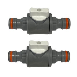 Quick-Release in-line shut-off valve for garden hose pipe, compatible with Hozelock (Pack of 2) by Bradas