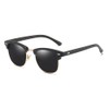 EJDHA Retro Half Frame Sunglasses Black Gold UV Protection Mirrored