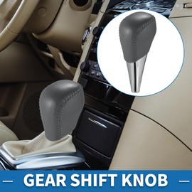 A ABSOPRO Automatic Gear Shifter Knob for Toyota Camry 2007-2014 Plastic Faux Leather Automotive Gearbox Stick Shifter Lever Knob Gray with Gray Stitches