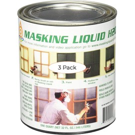 ASSOCIATED PAINT Available 157026 80-400-4 H20 Masking Liquid, 1 Quart, Clear (Three Pack)